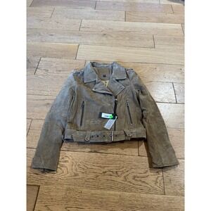 [BLANKNYC] Rosemary Suede Moto Jacket, Belted, Zip Pockets, New With Tags‎